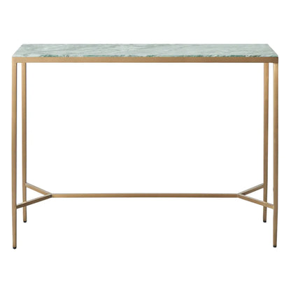 Chloe Small Dusty Jade Marble Console Table - Gold