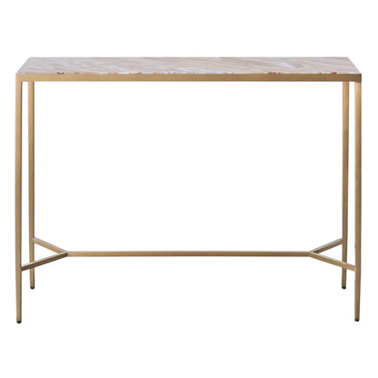 Chloe Small Dusty Jade Marble Console Table - Gold