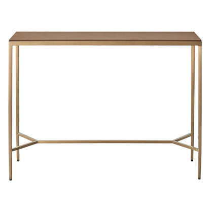 Chloe Small Pink Marble Console Table - Gold