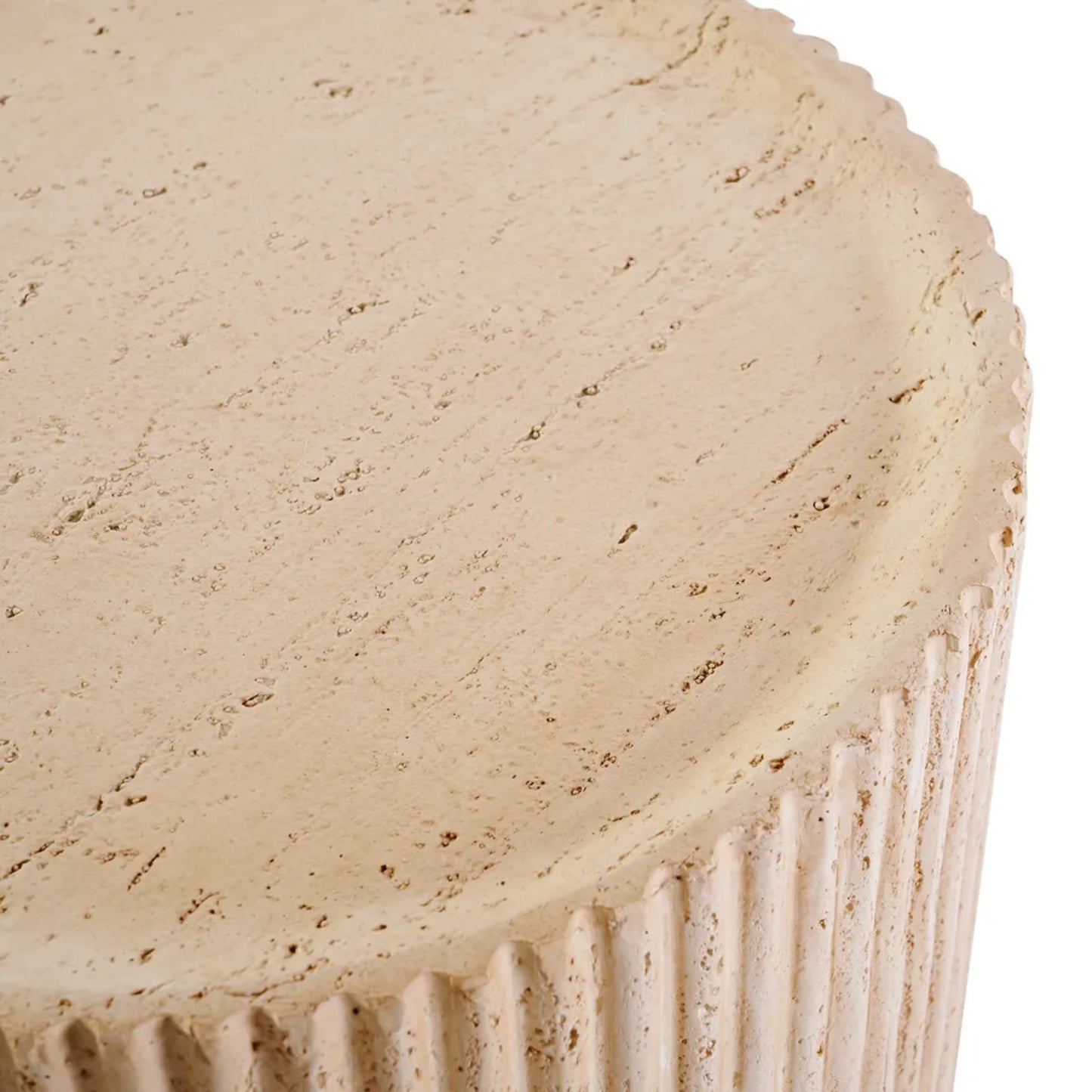 Kos Fluted Stone Side Table