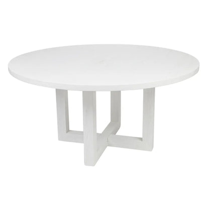 Leeton 1.5m Oak Round Dining Table - White