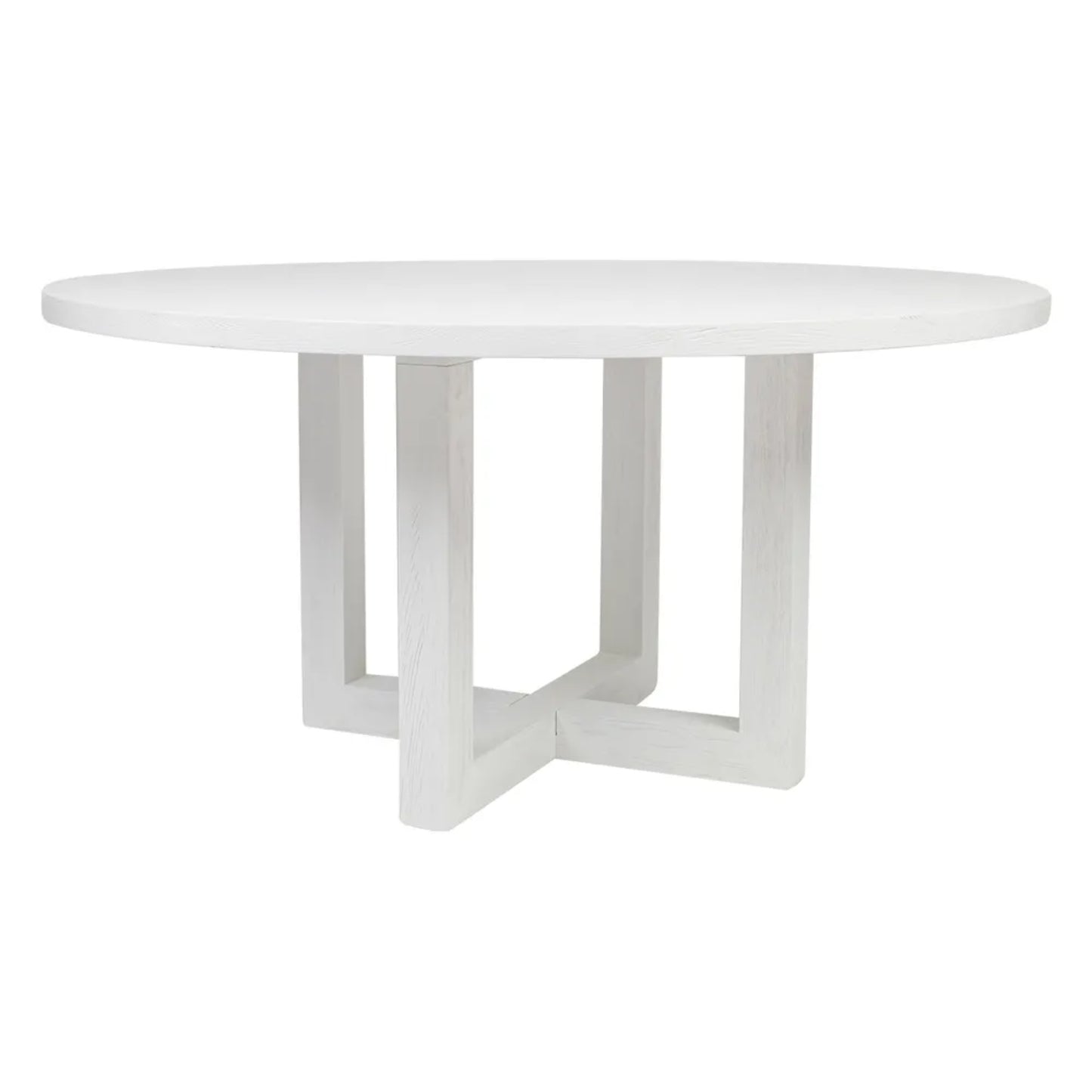 Leeton 1.5m Oak Round Dining Table - White