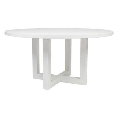 Leeton 1.5m Oak Round Dining Table - White