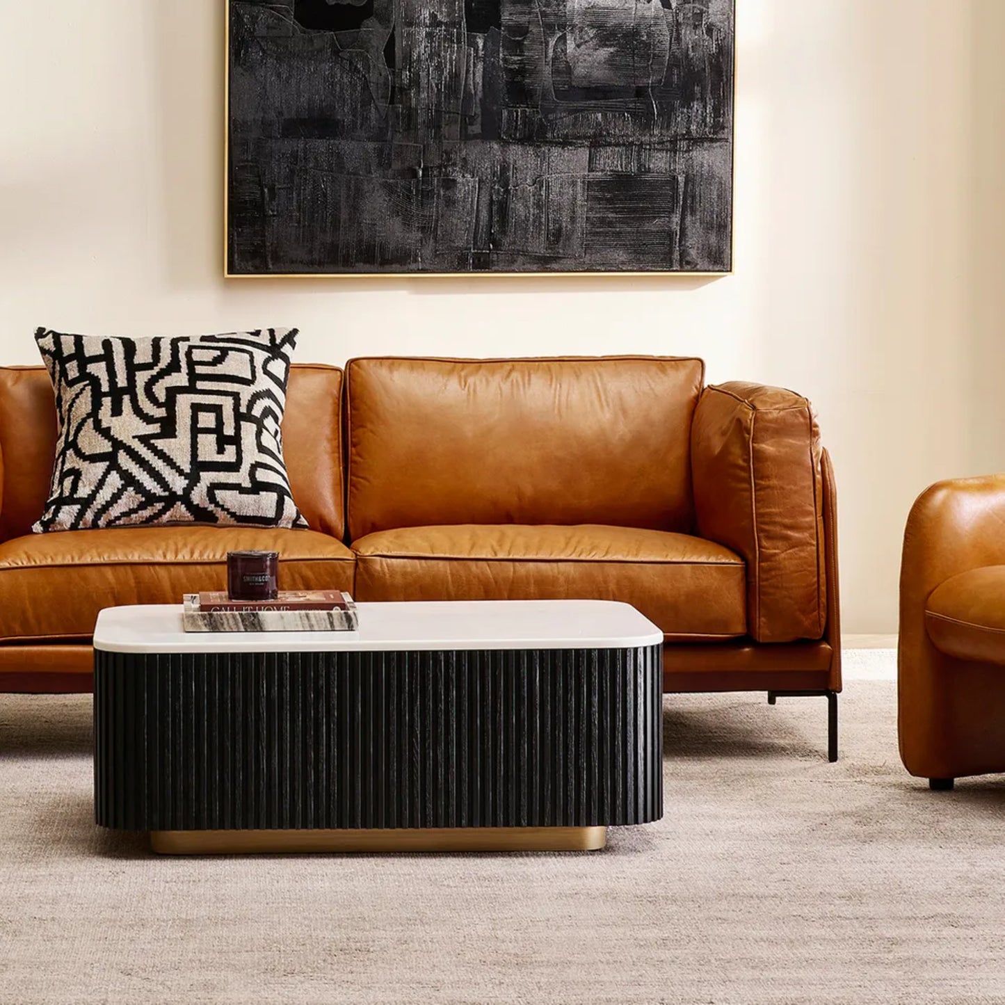 Mason Rectangle Marble Top Coffee Table