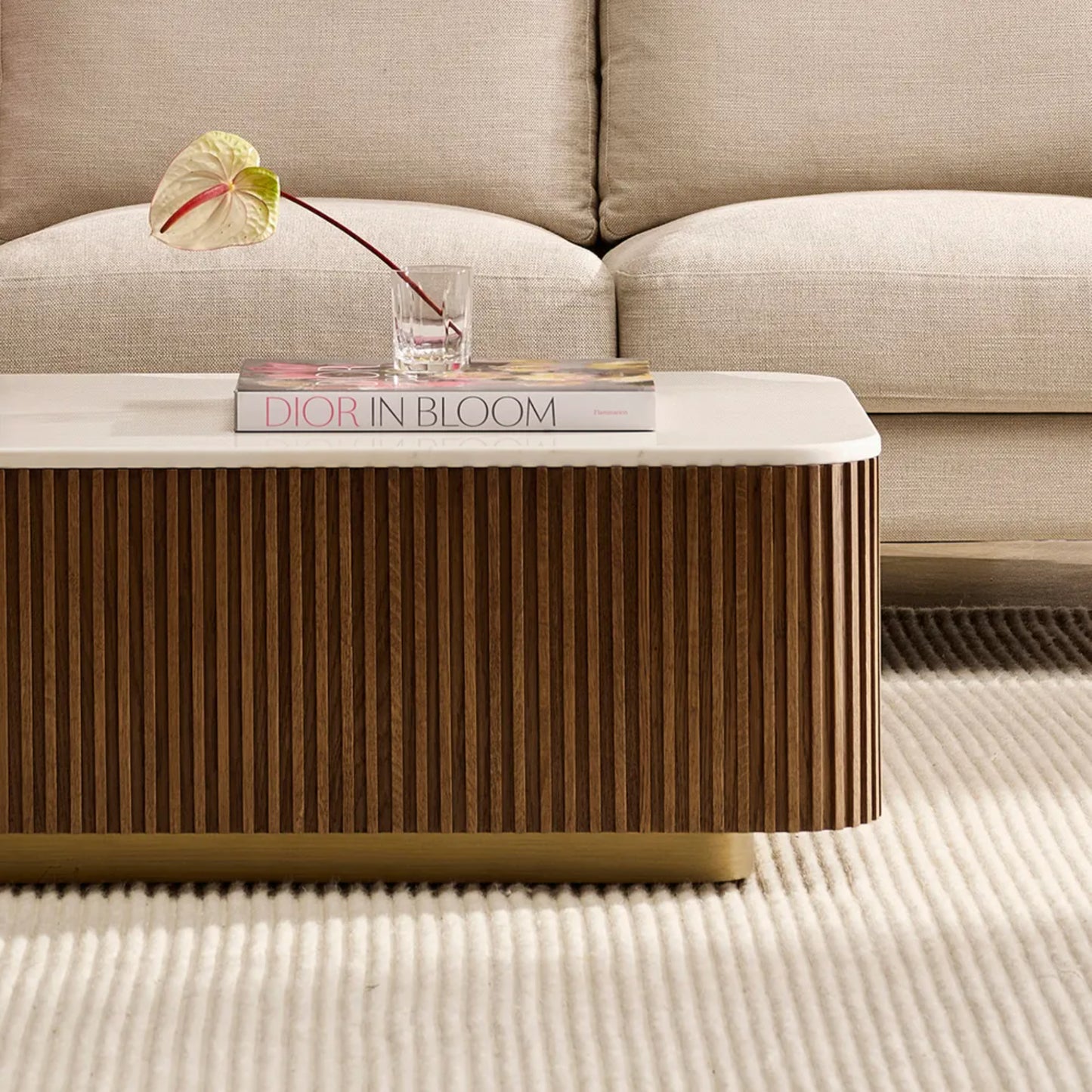 Mason Rectangle Marble Top Coffee Table