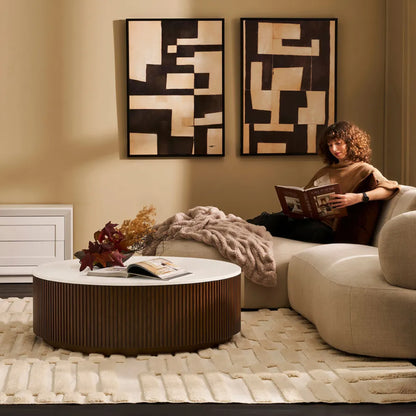 Mason Large Round Marble Top Coffee Table