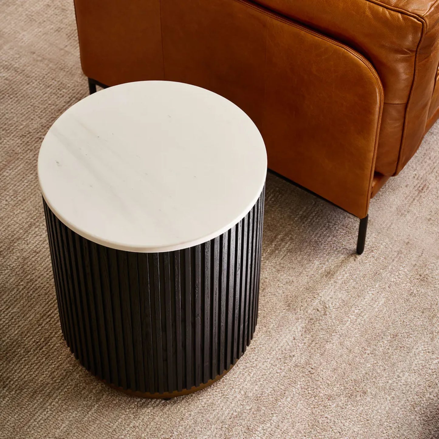Mason Round Marble Top Side Table