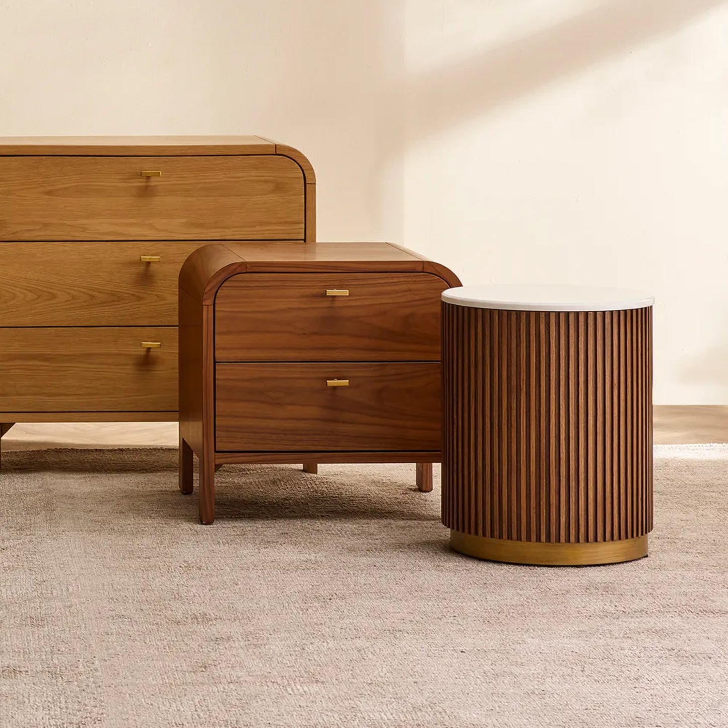 Mason Round Marble Top Side Table