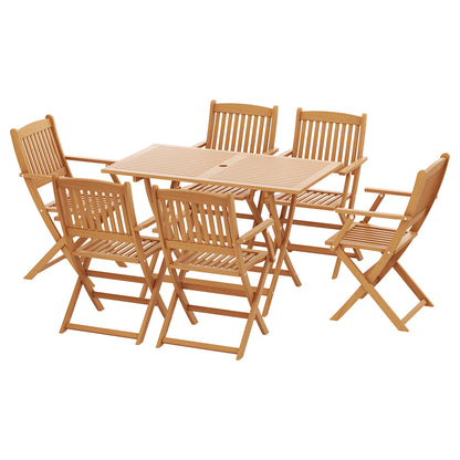 Gardeon 7pc Outdoor Wooden Foldable Dining Table & Chair Set