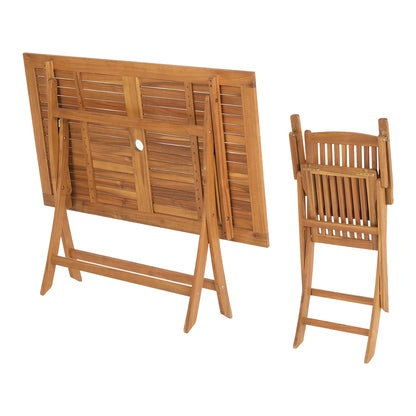 Gardeon 7pc Outdoor Wooden Foldable Dining Table & Chair Set