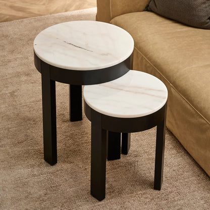 Oliver Large Round Marble Side Table