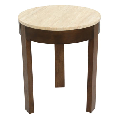 Oliver Large Round Travertine Side Table