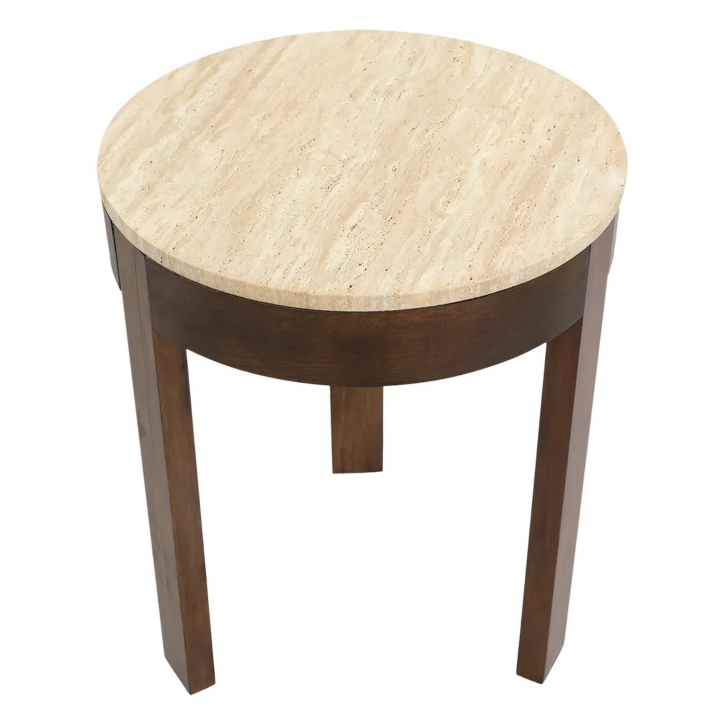 Oliver Large Round Travertine Side Table