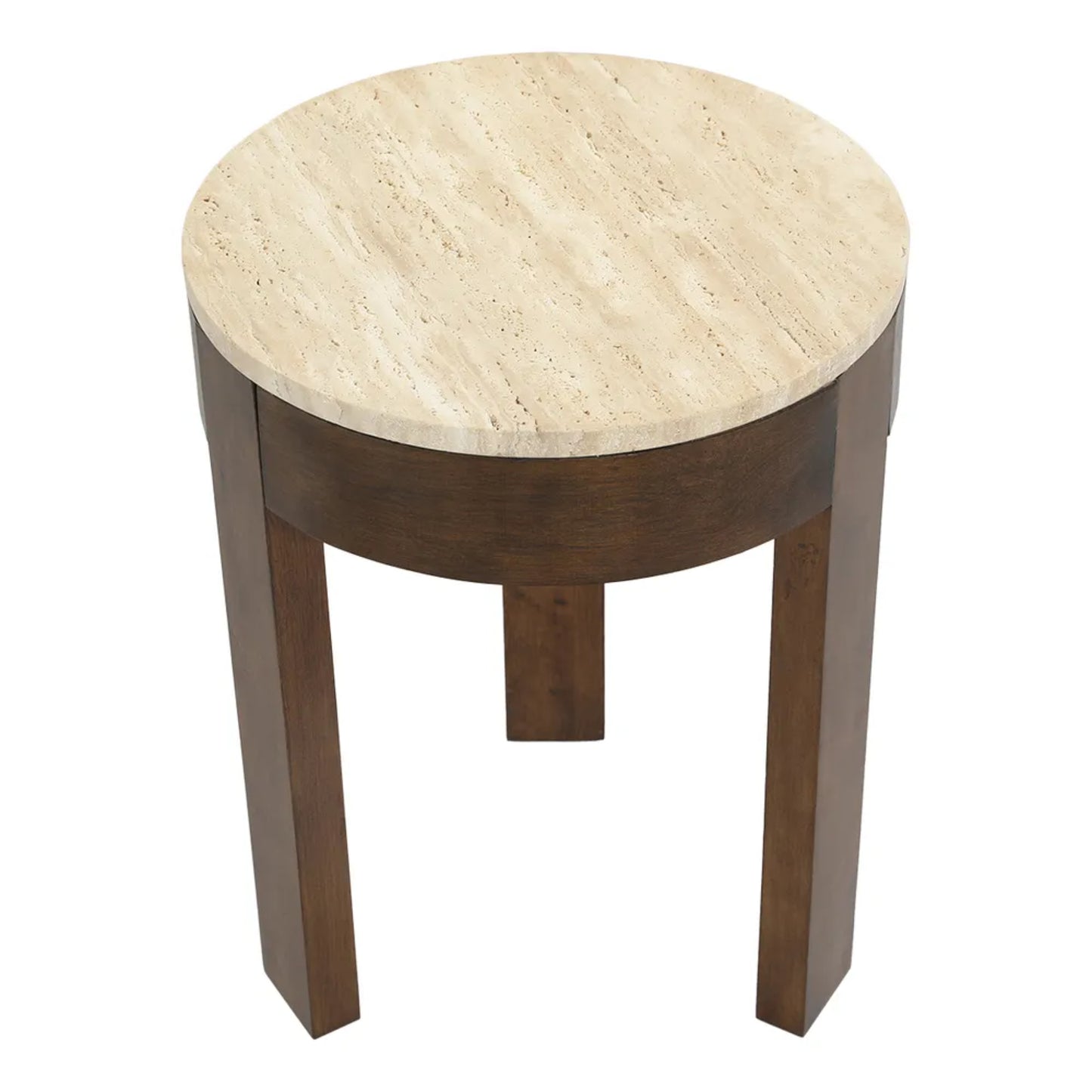 Oliver Small Round Travertine Side Table
