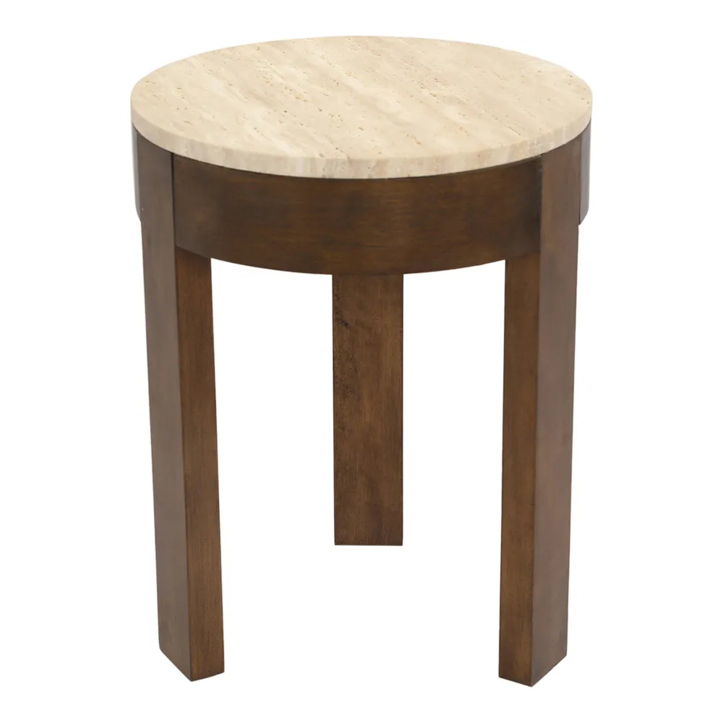 Oliver Small Round Travertine Side Table