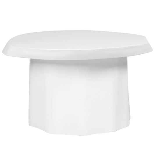 Sorrento Large Round Concrete Coffee Table - White