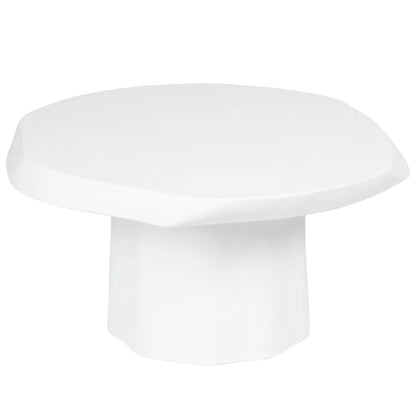 Sorrento Small Round Concrete Coffee Table - White