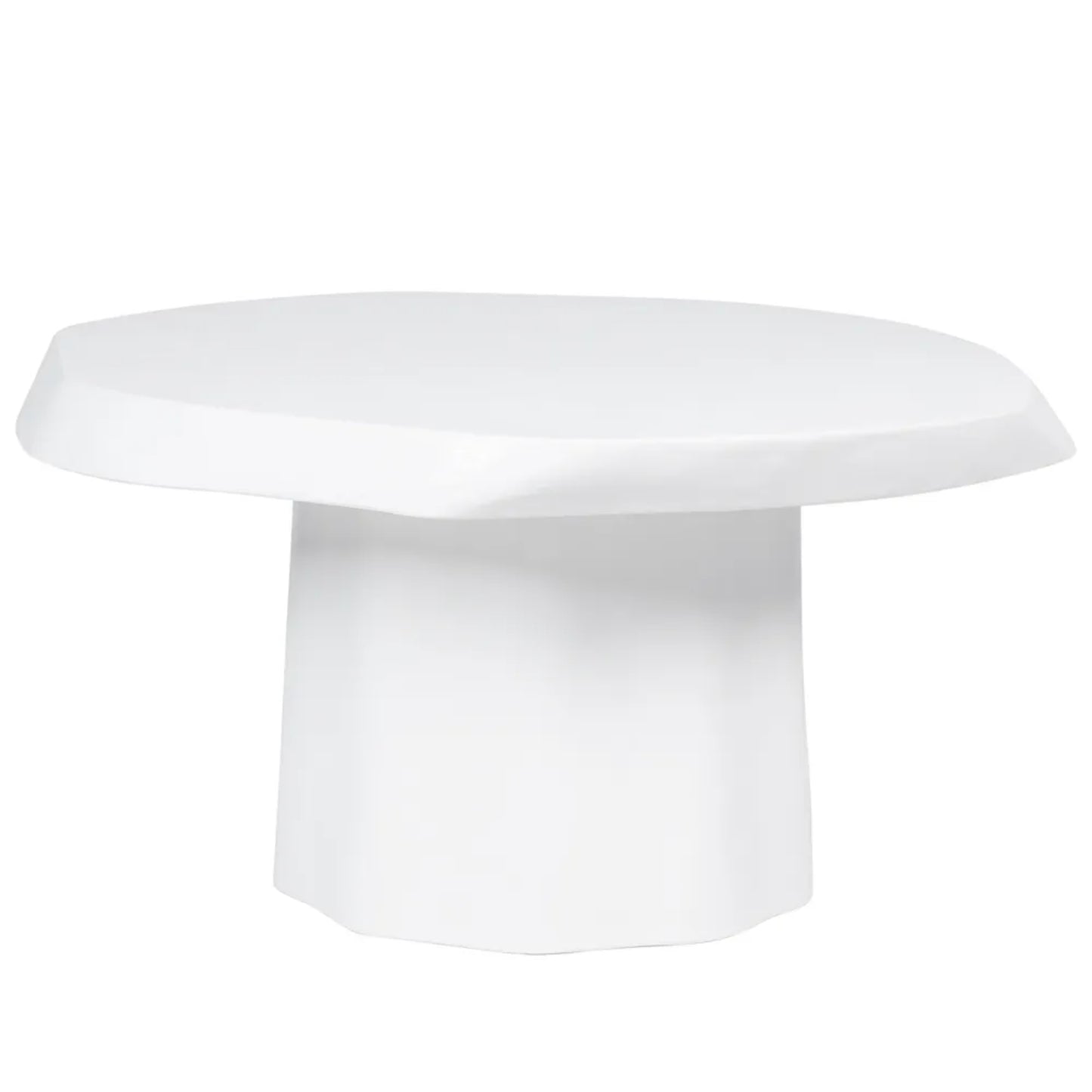 Sorrento Small Round Concrete Coffee Table - White