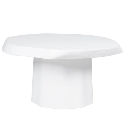 Sorrento Small Round Concrete Coffee Table - White