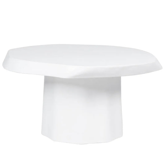 Sorrento Small Round Concrete Coffee Table - White