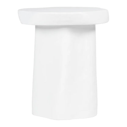 Sorrento Round Concrete Side Table - White