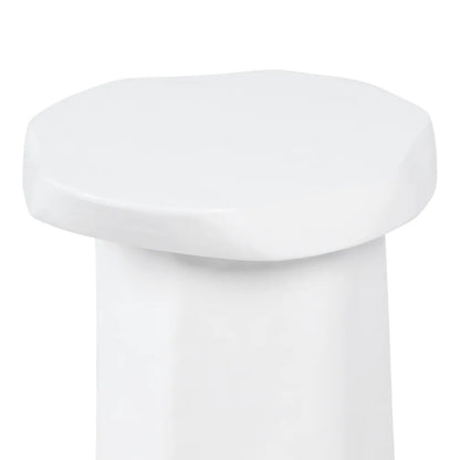 Sorrento Round Concrete Side Table - White