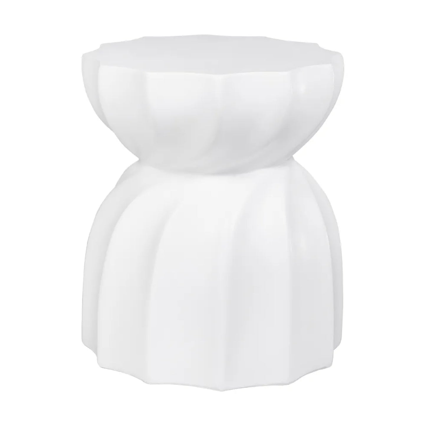 Swirl Round Concrete Stool - White