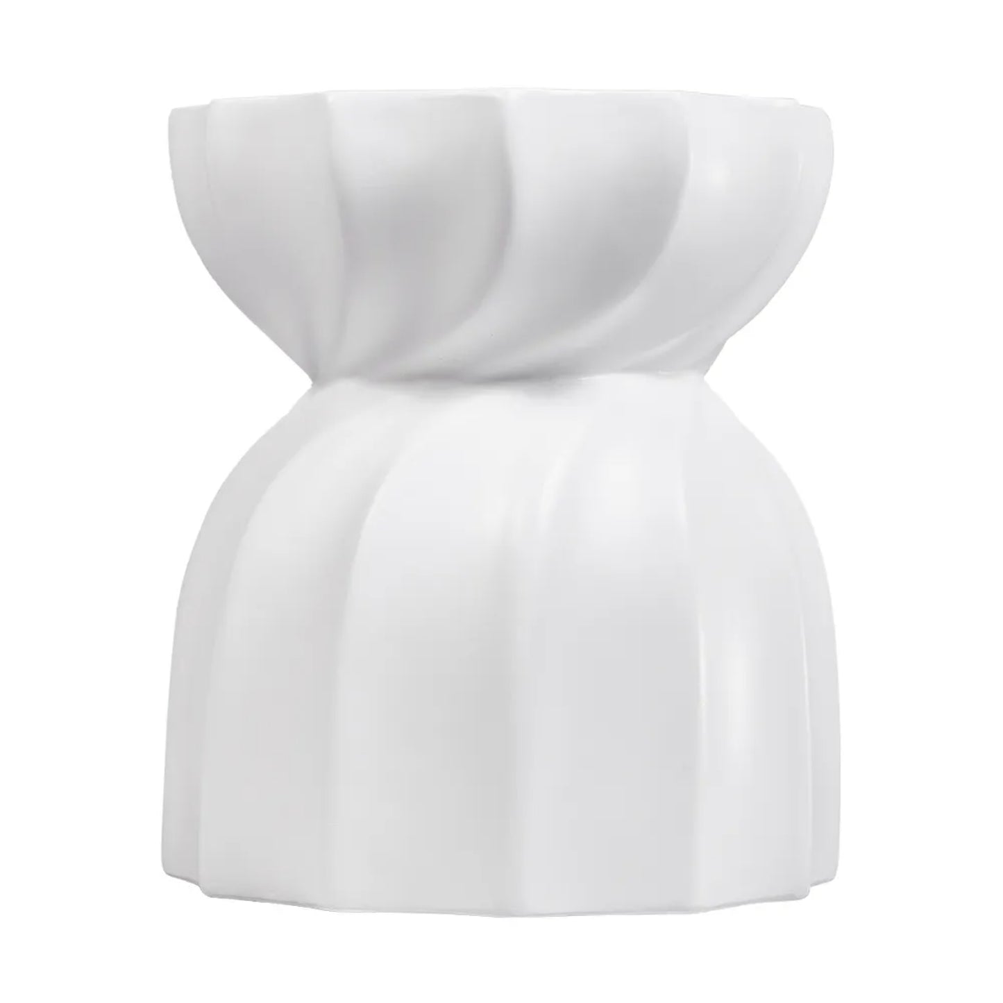 Swirl Round Concrete Stool - White