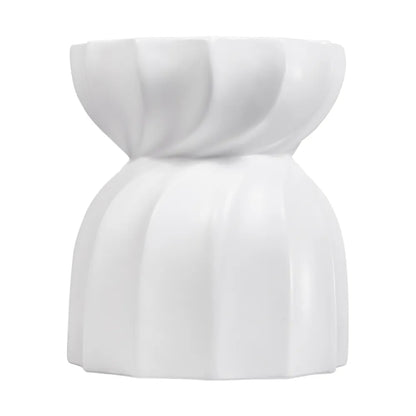 Swirl Round Concrete Stool - White