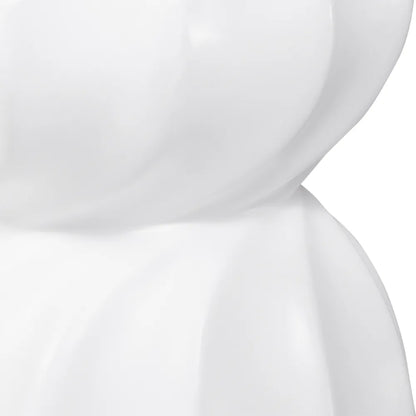 Swirl Round Concrete Stool - White