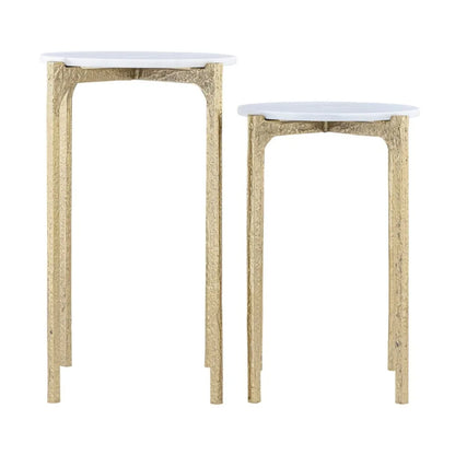 Thea Sculptural Marble Nesting Side Tables