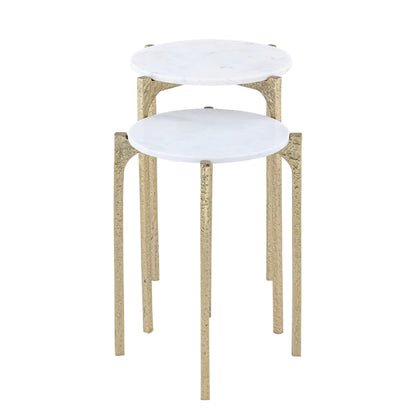 Thea Sculptural Marble Nesting Side Tables