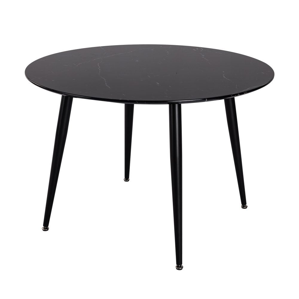 Mania Round Marble Dining Table - Black