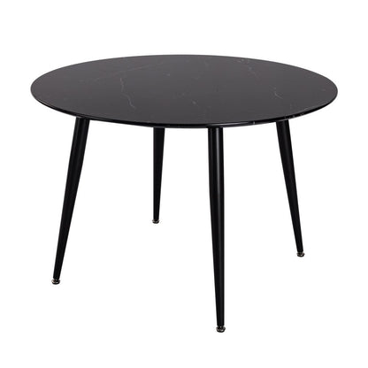 Mania Round Marble Dining Table - Black