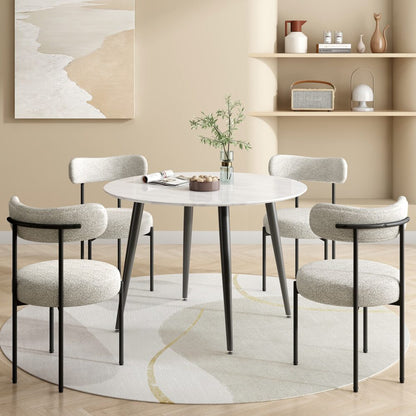 Maribelle 110cm Round MDF Marbling Dining Table