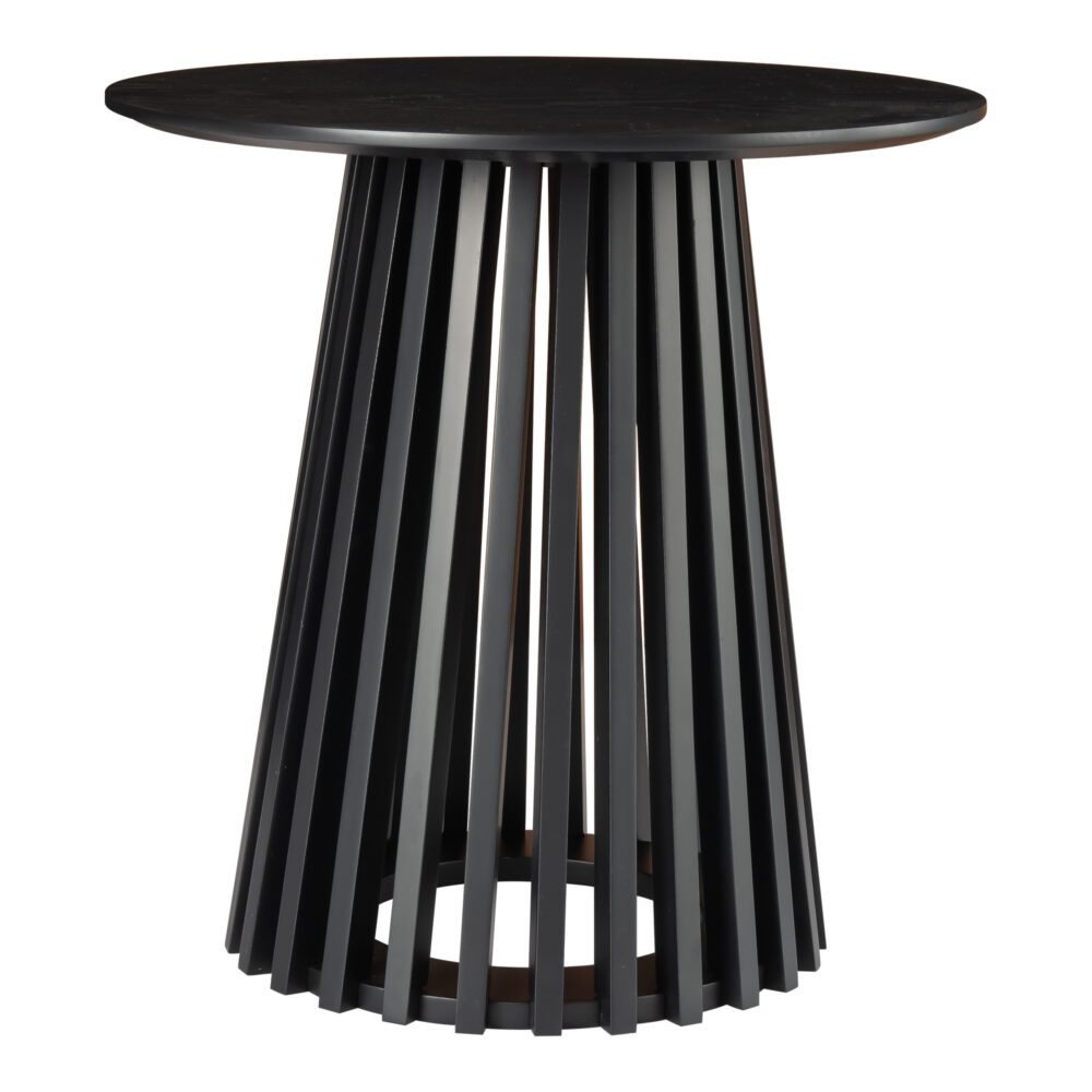 Palmer Edison Round Wooden Side Table - Black