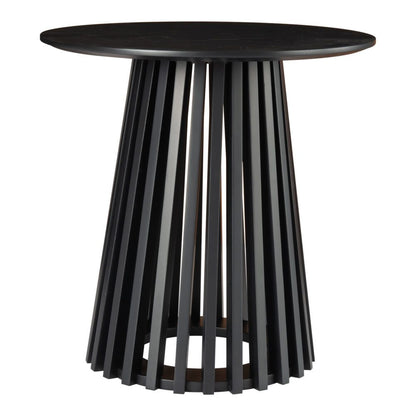Palmer Edison Round Wooden Side Table - Black