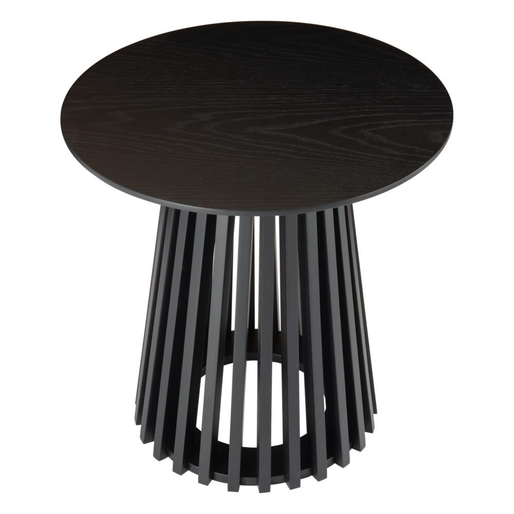 Palmer Edison Round Wooden Side Table - Black