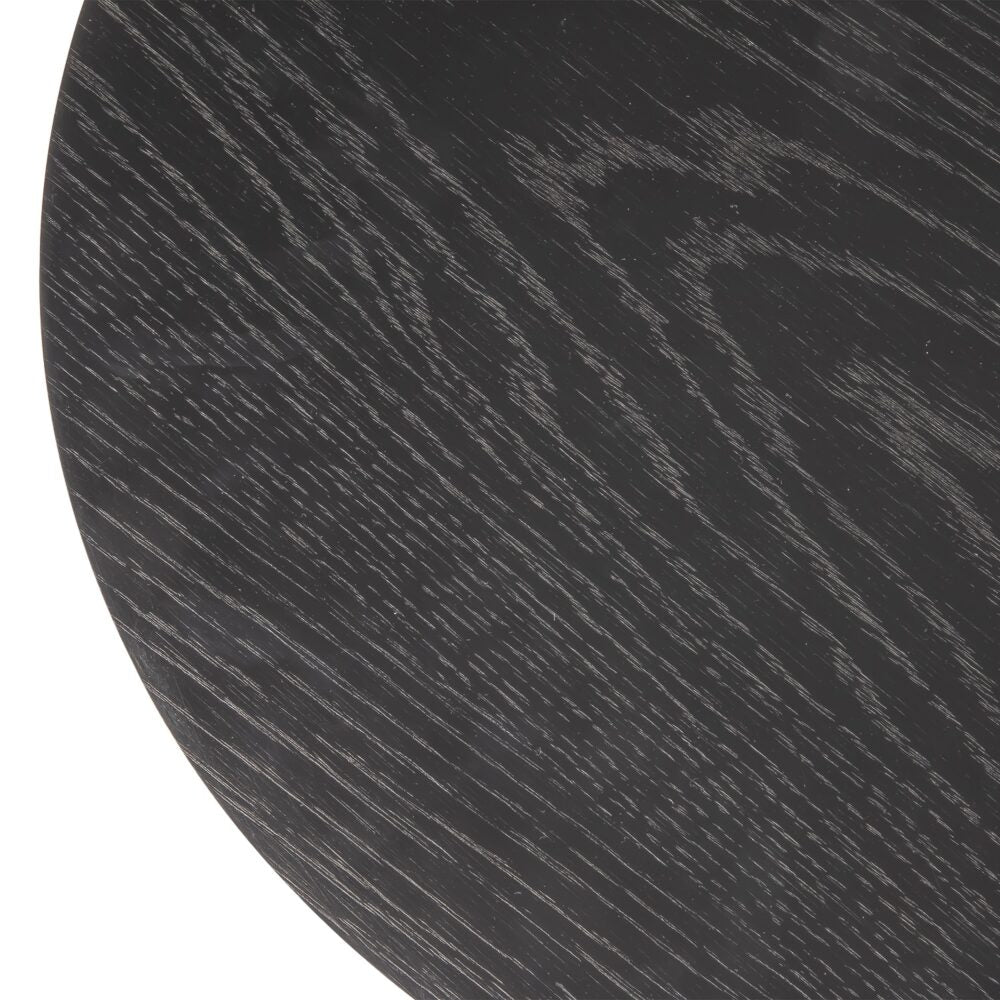 Palmer Edison Round Wooden Side Table - Black