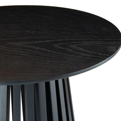 Palmer Edison Round Wooden Side Table - Black