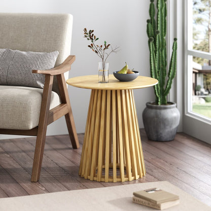 Palmer Edison Round Wooden Side Table - Black