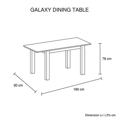 Galaxy High Glossy White Top Dining Table