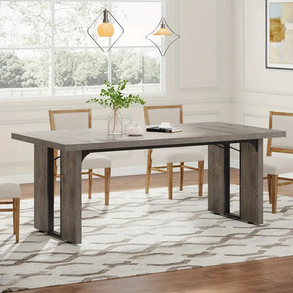 Rustic Farmhouse Rectangular Dining Table - Grey