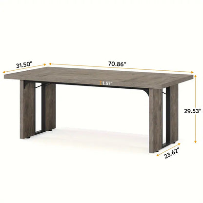 Rustic Farmhouse Rectangular Dining Table - Grey