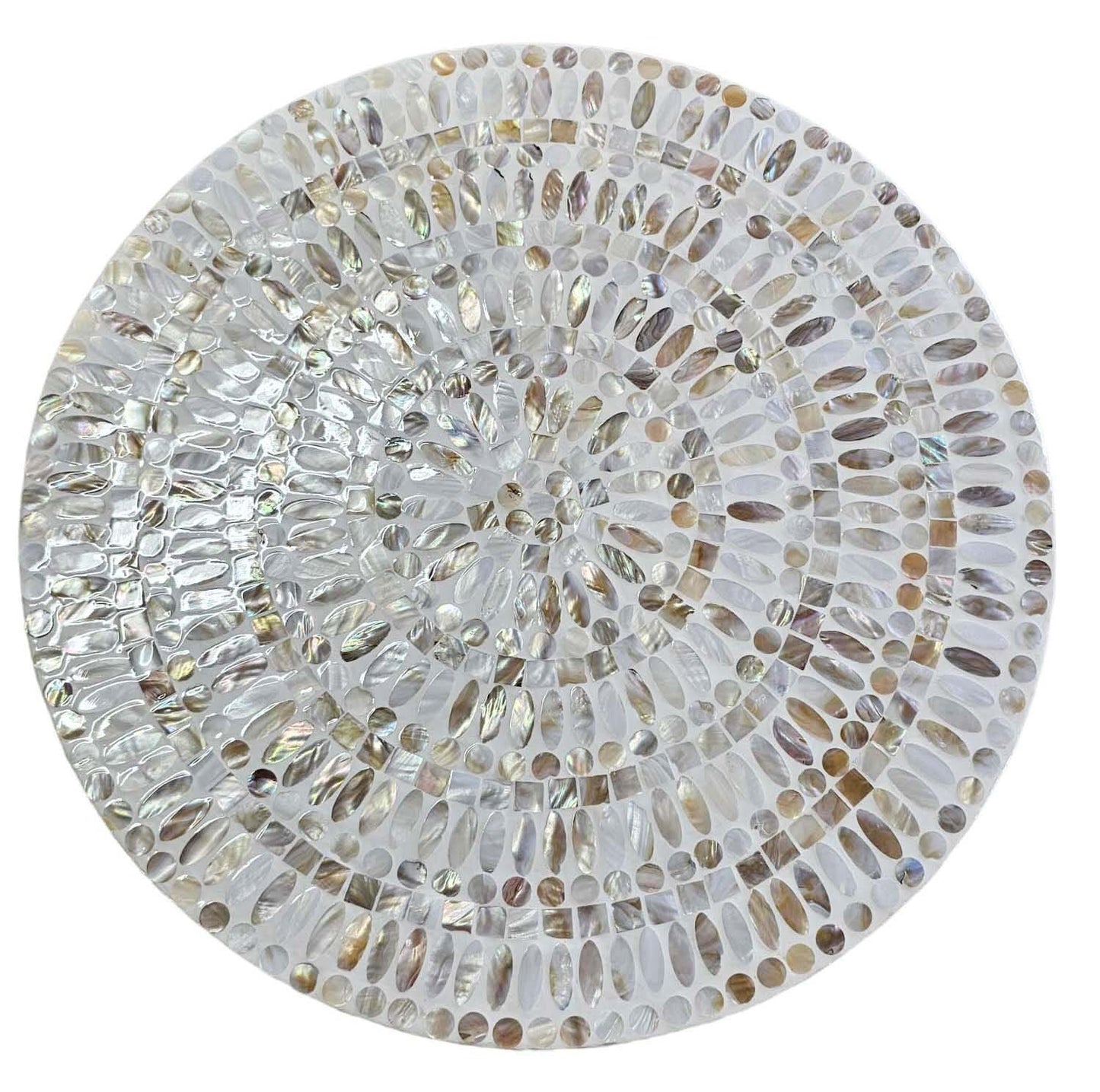 Mother of Pearl Mosaic Harmony Two-Tiered Side Table