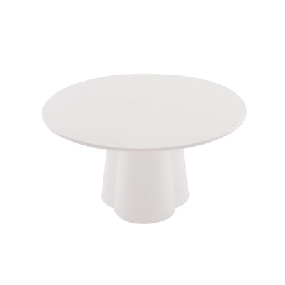 Sora Round Sculpture Dining Table - White