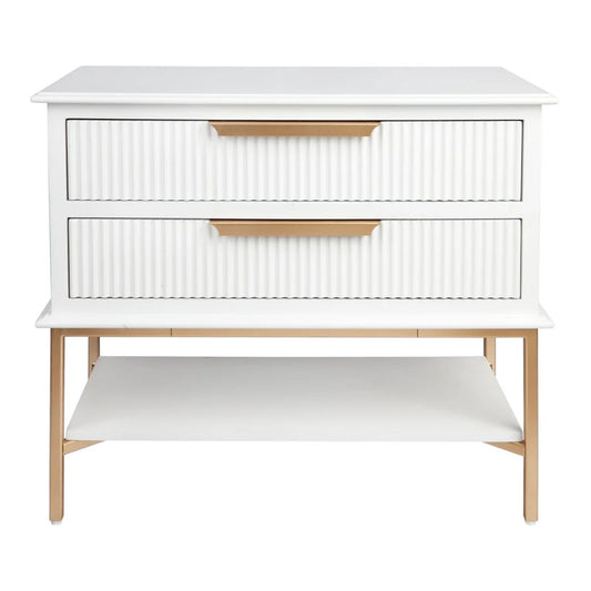 Aimee Large Two Drawer Bedside Table Bedside Table Cafe Lighting & Living White Large