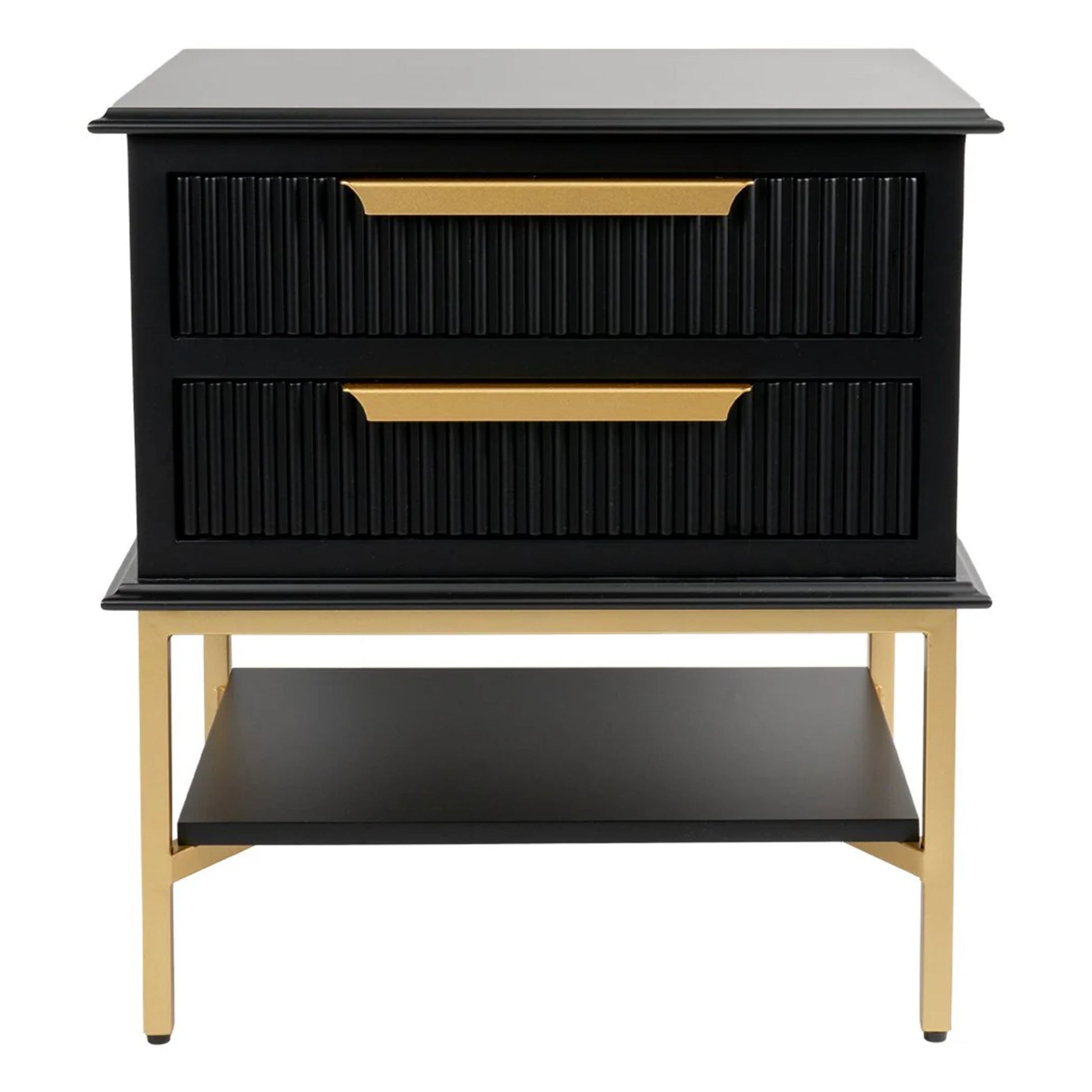 Aimee Small Two Drawer Bedside Table Bedside Table Cafe Lighting & Living Black Small