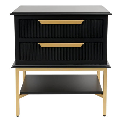 Aimee Small Two Drawer Bedside Table Bedside Table Cafe Lighting & Living Black Small