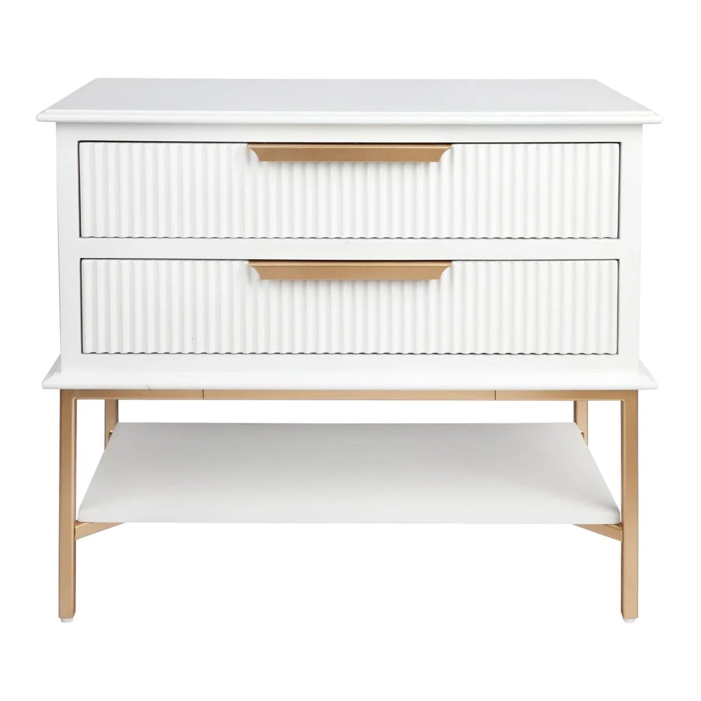 Aimee Small Two Drawer Bedside Table Bedside Table Cafe Lighting & Living White Large